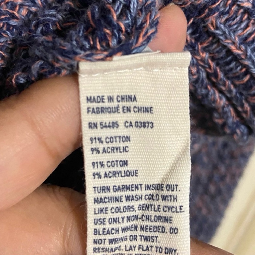 American Eagle Outfitters Womens Sweater Size Large Blue/Orang Soft Open Knit - Picture 5 of 9